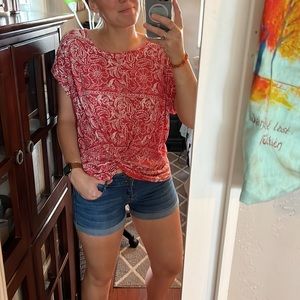 Lucky Brand Floral Twist Top Large